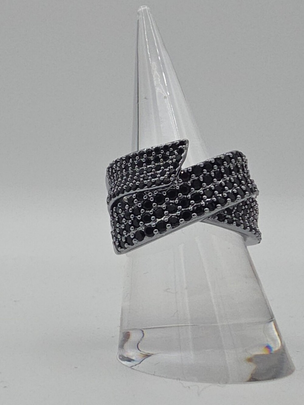 BP Black Crystal Wrapped Statement Ring